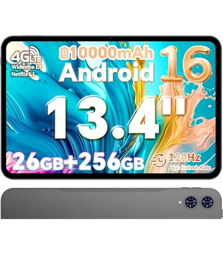 Amazon.com : POPUX P13 Pro 13.4 inch Tablet, 2.4K 120Hz Android 16